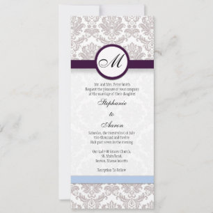 Damask Monogram Wedding Invitation