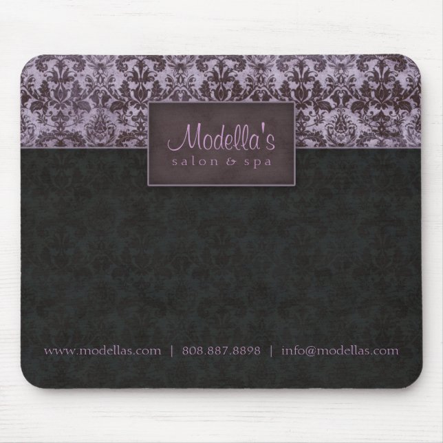 Damask Mouse Pad Purple Black (Front)