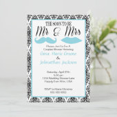 Damask Mr. and Mrs. Shower Invitation (1) (Standing Front)