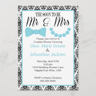 Damask Mr. and Mrs. Shower Invitation (2)