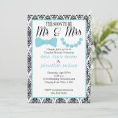 Damask Mr. and Mrs. Shower Invitation (2) (Standing Front)