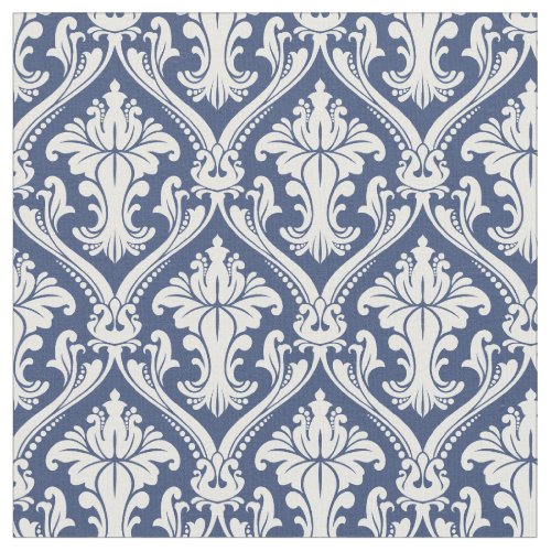 Custom Fabric 10 Damask Navy Blue Baroque Pattern Fabric