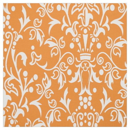 Damask Orange Fabric