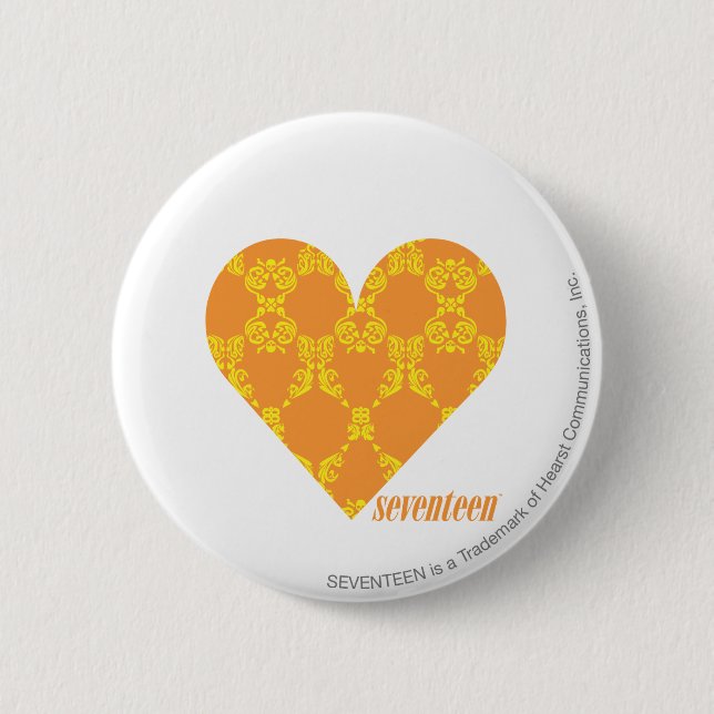 Damask Orange-Yellow 2 Button (Front)