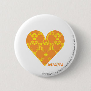 Damask Orange-Yellow 2 Button
