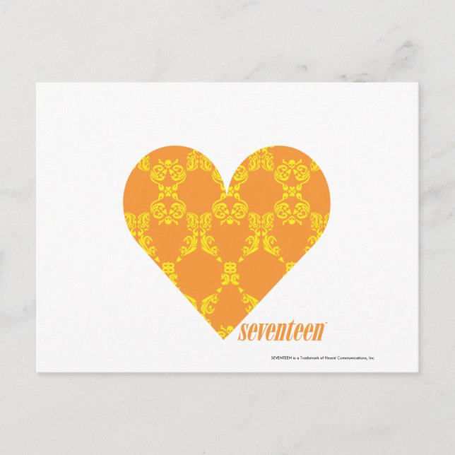 Damask Orange-Yellow 2 Postcard (Front)