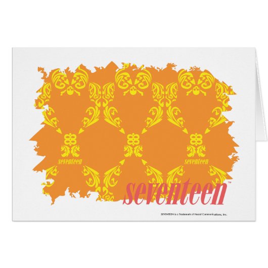 Damask Orange-Yellow 4 Cards (Front Horizontal)