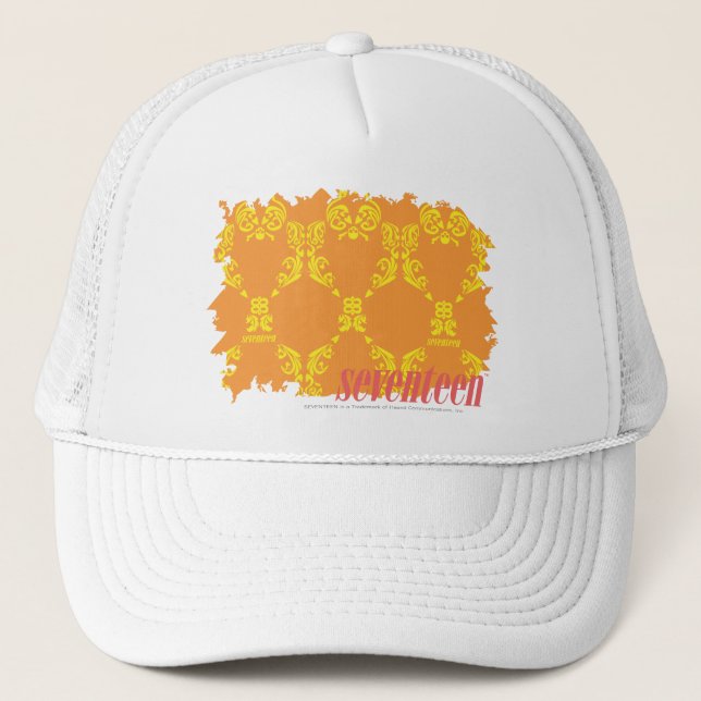 Damask Orange-Yellow 4 Trucker Hat (Front)