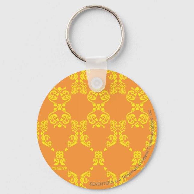 Damask Orange-Yellow Keychain (Front)