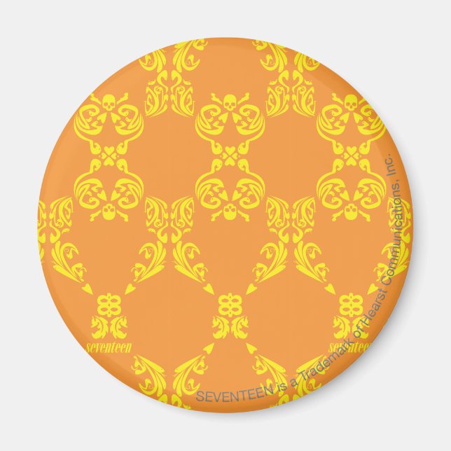 Damask Orange-Yellow Magnet (Front)