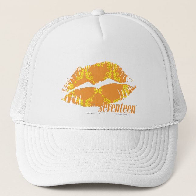 Damask Orange-Yellow Trucker Hat (Front)
