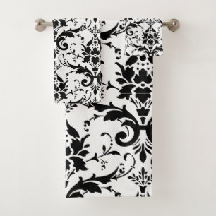 Damask Ornate Victorian Design Bath Towel Set