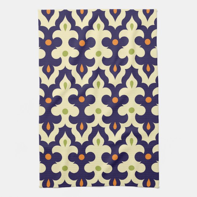 Damask paisley arabesque Moroccan pattern Towel (Vertical)