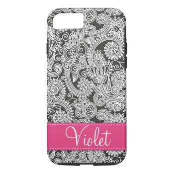 Damask Paisley Iphone 7 Case by wrkdesigns at Zazzle