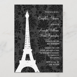 Damask Paris Couple's Shower Invitation
