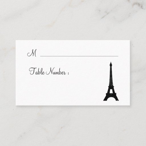 Customizable Damask Paris Place Card Business Card Templates
