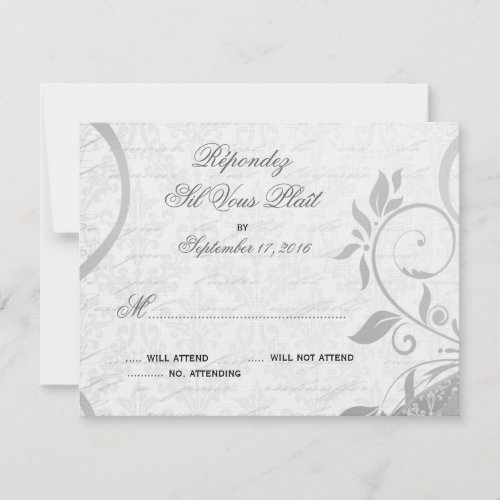 Damask Parisienne - Elegant Black &amp; White RSVP