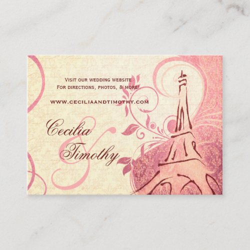 Damask Parisienne Honeysuckle Wedding Website Enclosure Card