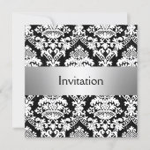 Damask Party Invitation save the date (Front)