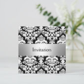 Damask Party Invitation save the date (Standing Front)