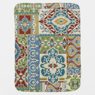 Damask Patchwork: Colorful Turkish Vintage. Baby Blanket