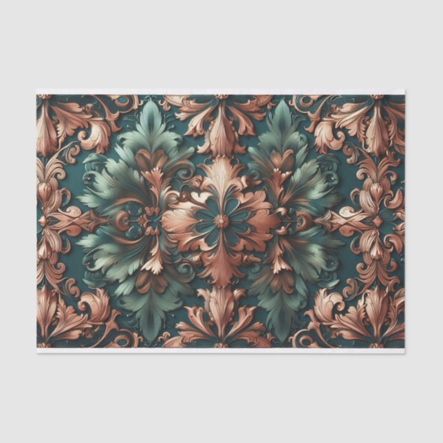 Damask Patina Decoupage Tissue Paper (Front)