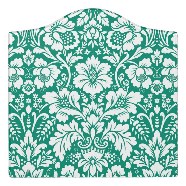 Damask Pattern 10 Door Sign (Large Crest Front)