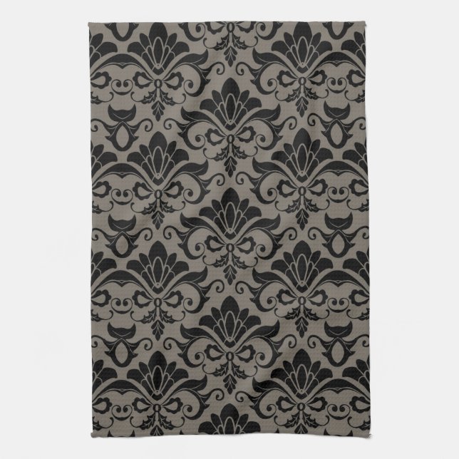 Damask Pattern 2 Kitchen Towel (Vertical)