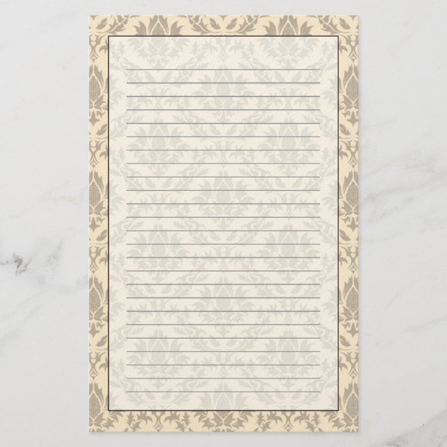 Damask pattern 3 stationery (Front)