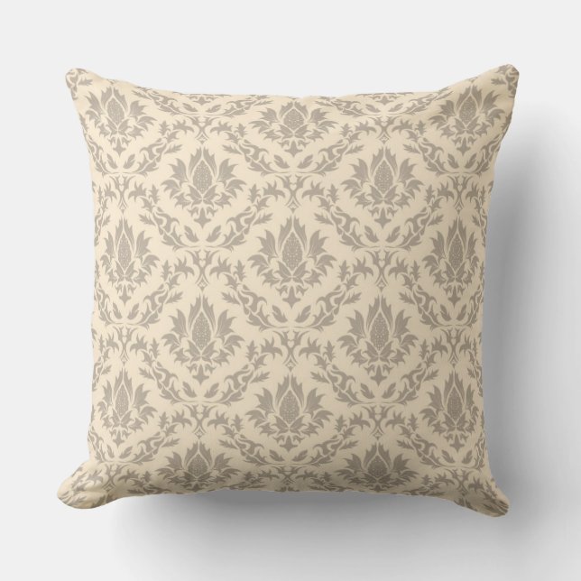 Damask pattern 3 throw pillow (Front)