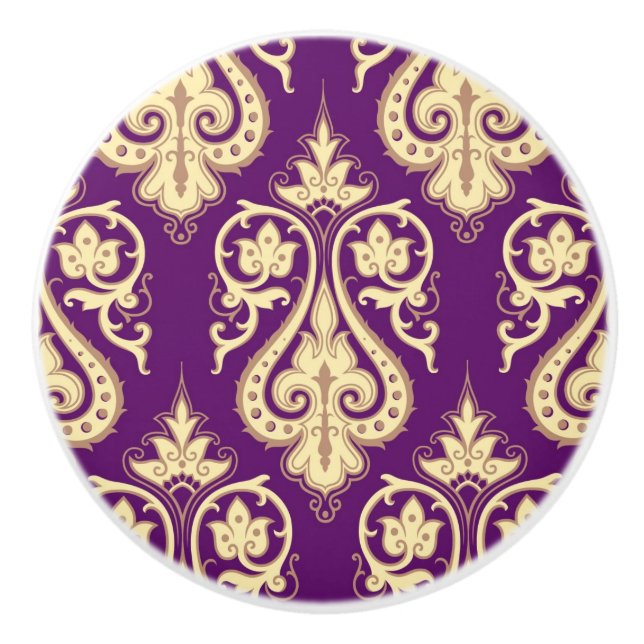 Damask Pattern 4 Ceramic Knob (Front)