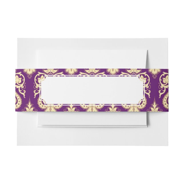 Damask Pattern 4 Invitation Belly Band (Front Example)