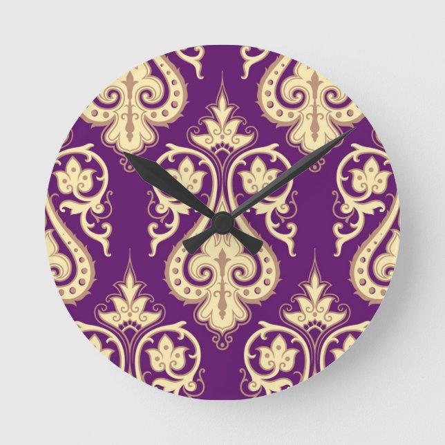 Damask Pattern 4 Round Clock (Front)
