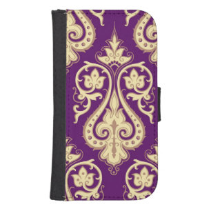 Damask Pattern 4 Wallet Phone Case For Samsung Galaxy S4