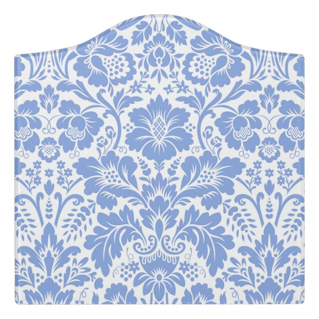 Damask Pattern 5 Door Sign (Large Crest Front)