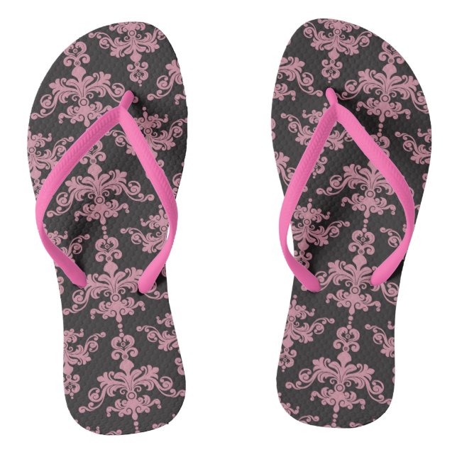 Damask Pattern 5 Flip Flops (Footbed)