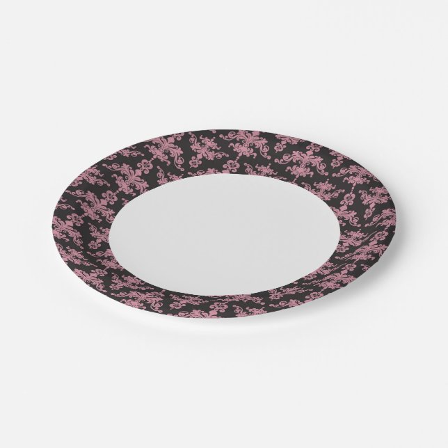 Damask Pattern 5 Paper Plates (Angled)