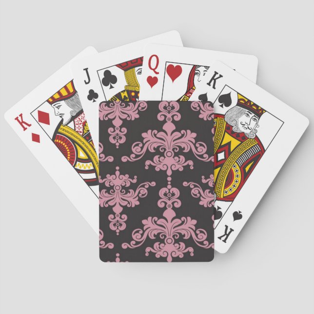 Damask Pattern 5 Poker Cards (Back)
