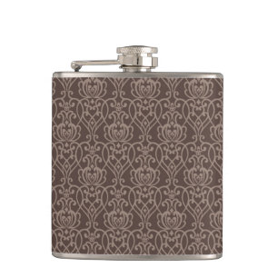 Damask pattern 6 hip flask