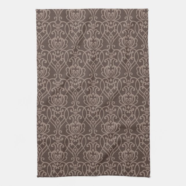 Damask pattern 6 kitchen towel (Vertical)