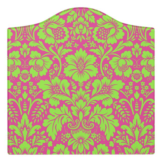 Damask Pattern 9 Door Sign (Large Crest Front)