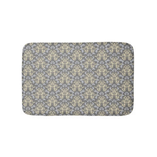 Damask pattern bathroom mat