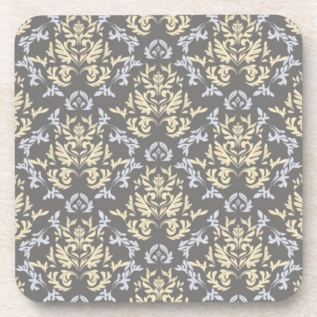 Damask pattern beverage coaster (Front)