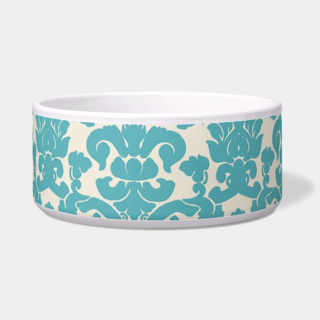 Damask Pattern, Blue Damask, French Damask Bowl (Front)