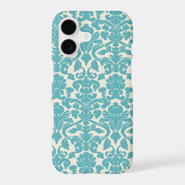 Damask Pattern, Blue Damask, French Damask Iphone Case (Back)