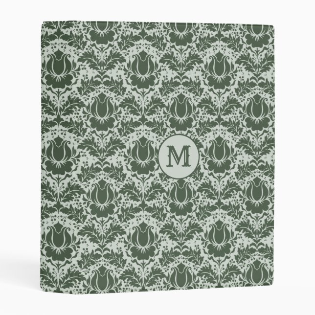 Damask Pattern custom monogram binders (Front/Spine)