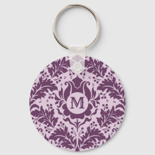 Damask Pattern custom monogram key chains