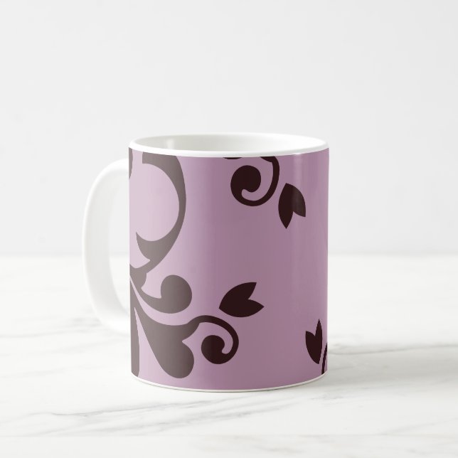 Damask Pattern, Damask Design, French Damask Coffee Mug (Front Left)
