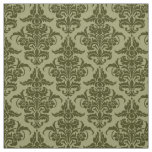 Damask Pattern - Dark Olive on Khaki Fabric