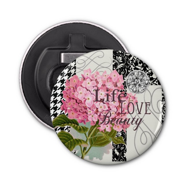 Damask Pattern Floral Decor Pretty Bottle Opener (Front)